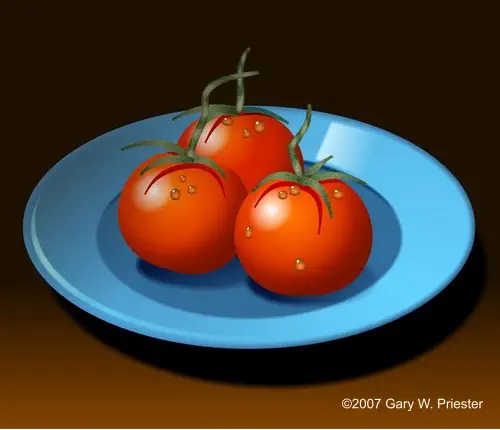 Blue Dish Red Tomatoes ©2007 Gary W. Priester - All rights reserved